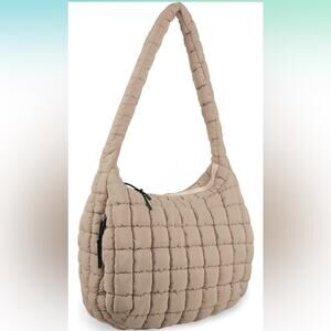 Quilted Puffer Tote Bag Purse Puffy Crossbody Shoulder Bag,Lightweight Nylon Bag